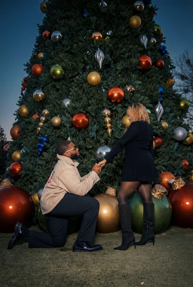 The proposal — on one knee